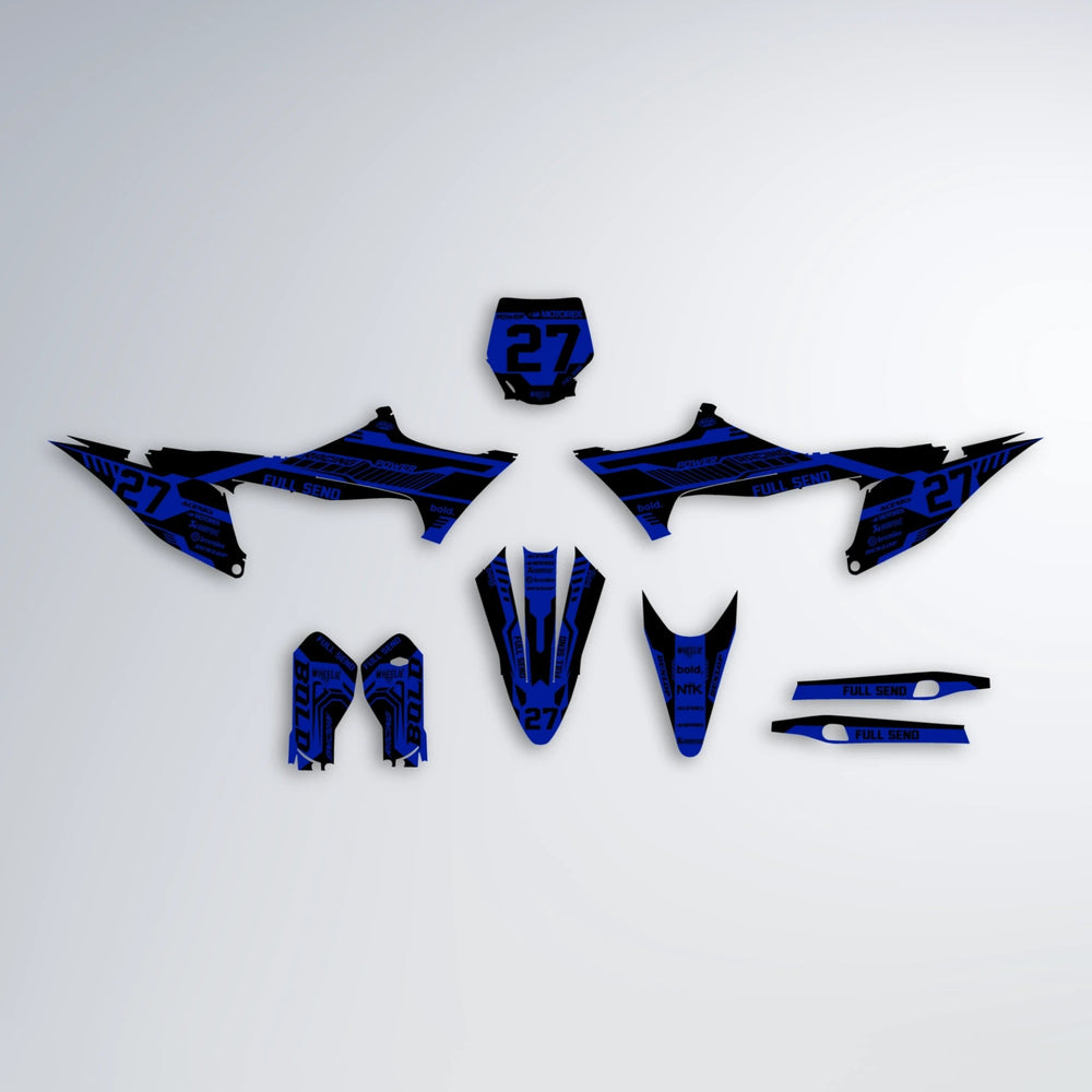 STEALTH Stark Varg SM graphics kit parts layout in Blue