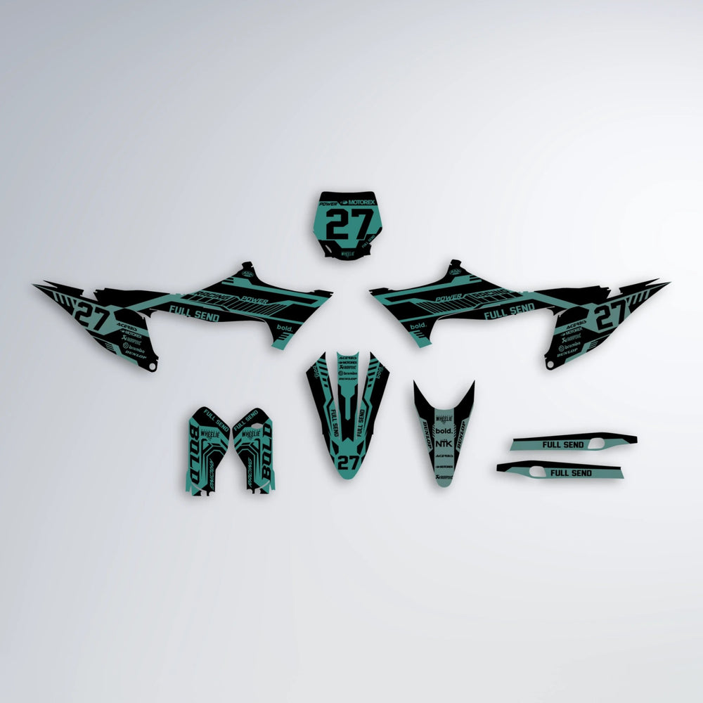 STEALTH Stark Varg SM graphics kit parts layout in Mint