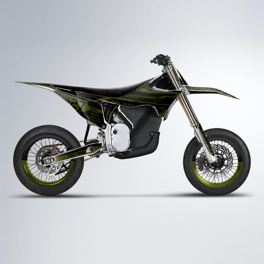 STEALTH Stark Varg SM supermoto graphics kit in Olive