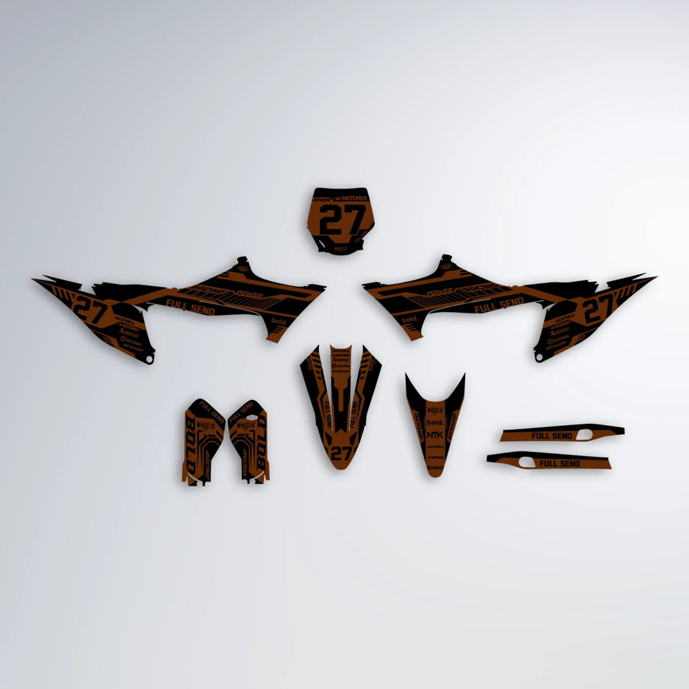 STEALTH Stark Varg SM graphics kit parts layout in Orange