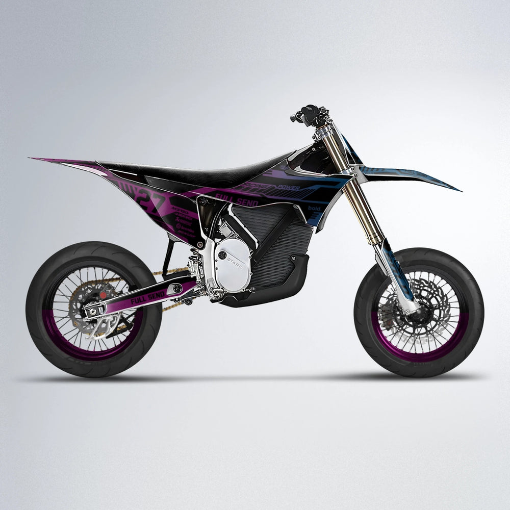 STEALTH Stark Varg SM supermoto graphics kit in Pink & Light Blue
