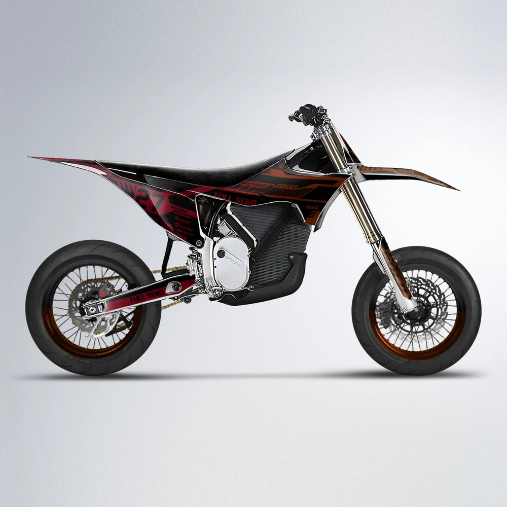 STEALTH Stark Varg SM supermoto graphics kit in Red & Orange