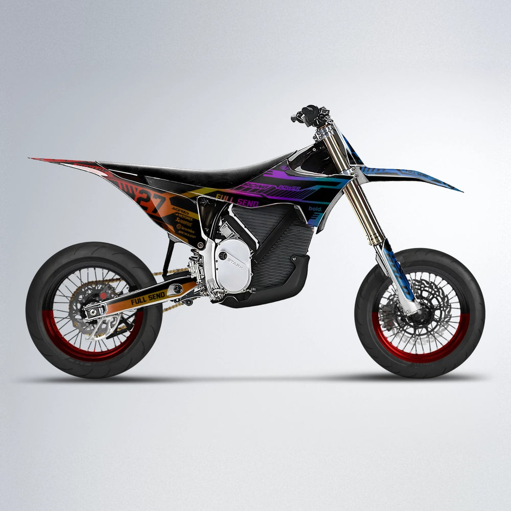 STEALTH Stark Varg SM supermoto graphics kit in Sunset Fade