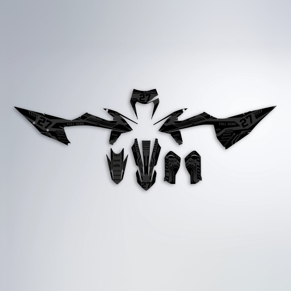 STEALTH graphics kit parts layout in Black