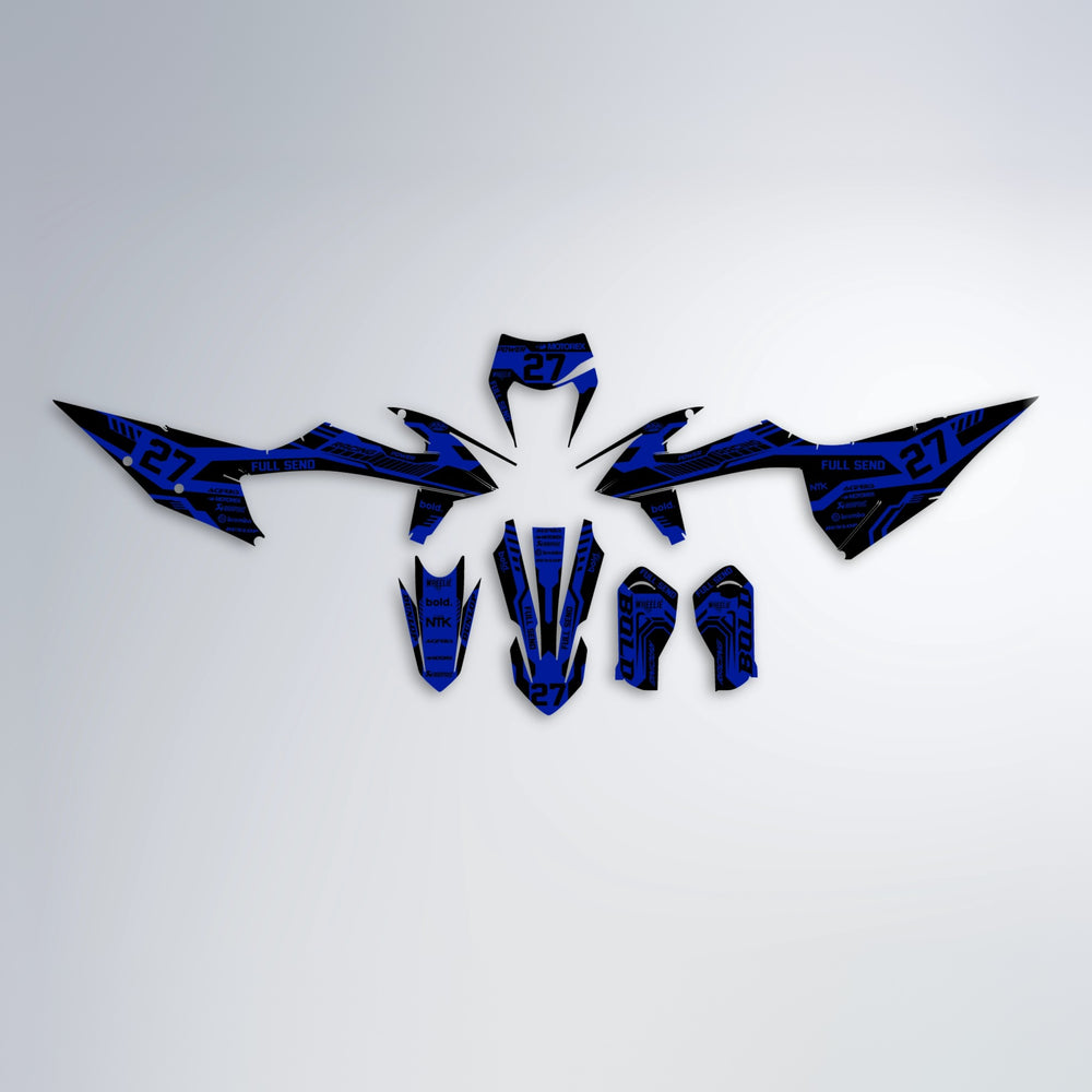 STEALTH graphics kit parts layout in Blue