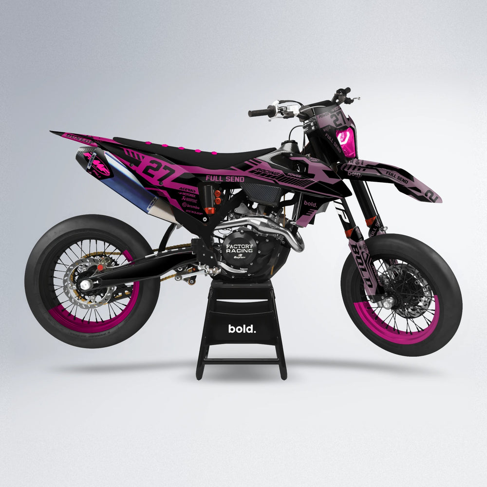 STEALTH supermoto graphics kit in Flamingo