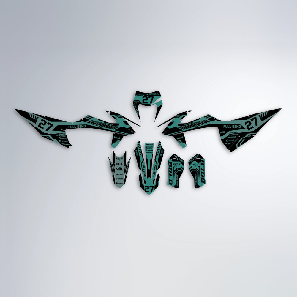 STEALTH graphics kit parts layout in Mint