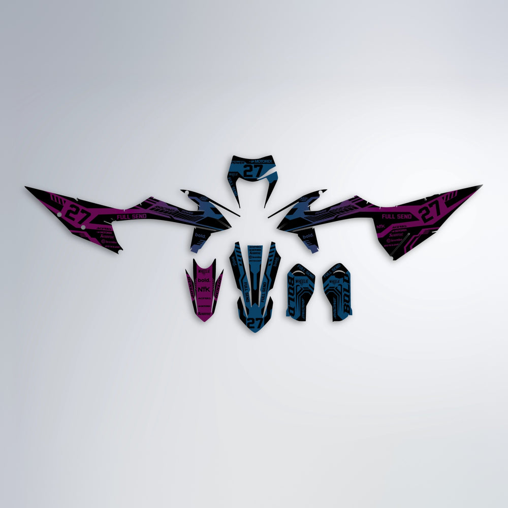 STEALTH graphics kit parts layout in Pink & Light Blue