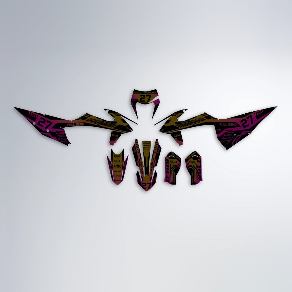 STEALTH graphics kit parts layout in Pink & Yellow