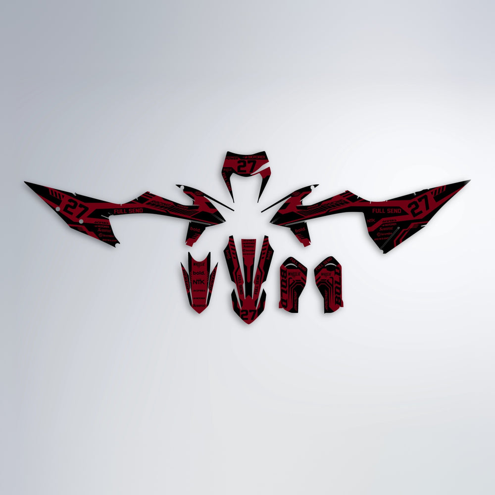 STEALTH graphics kit parts layout in Red