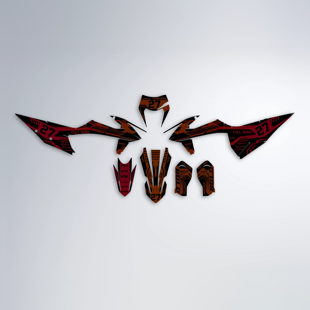 STEALTH graphics kit parts layout in Red & Orange
