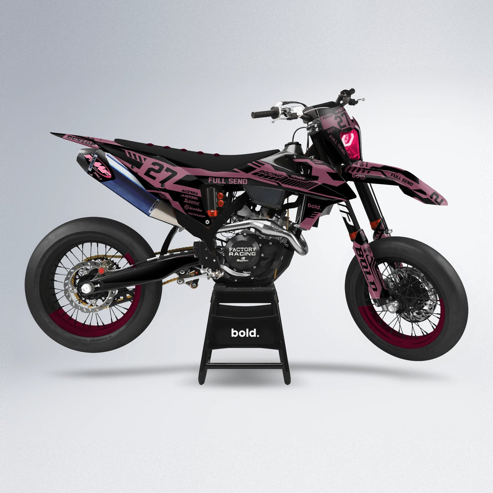 STEALTH supermoto graphics kit in Sakura Pink