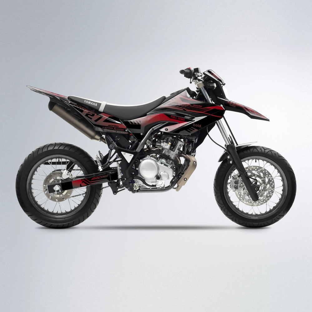 STEALTH Yamaha WR 125X supermoto graphics kit in Black & Red
