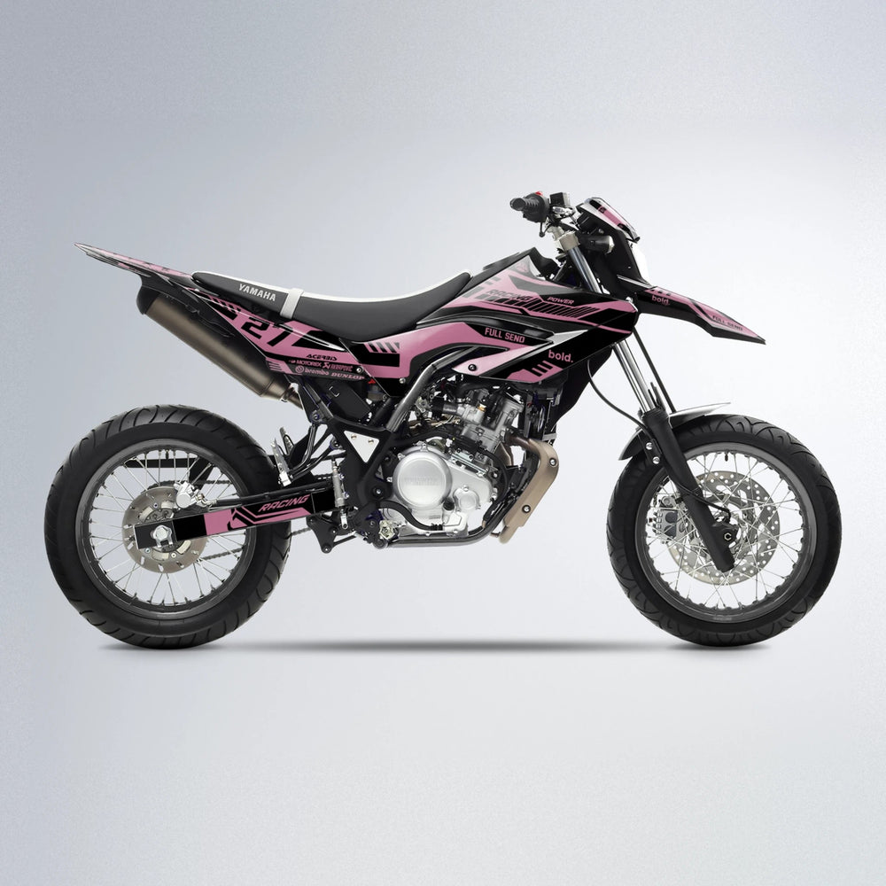 STEALTH Yamaha WR 125X supermoto graphics kit in Sakura Pink