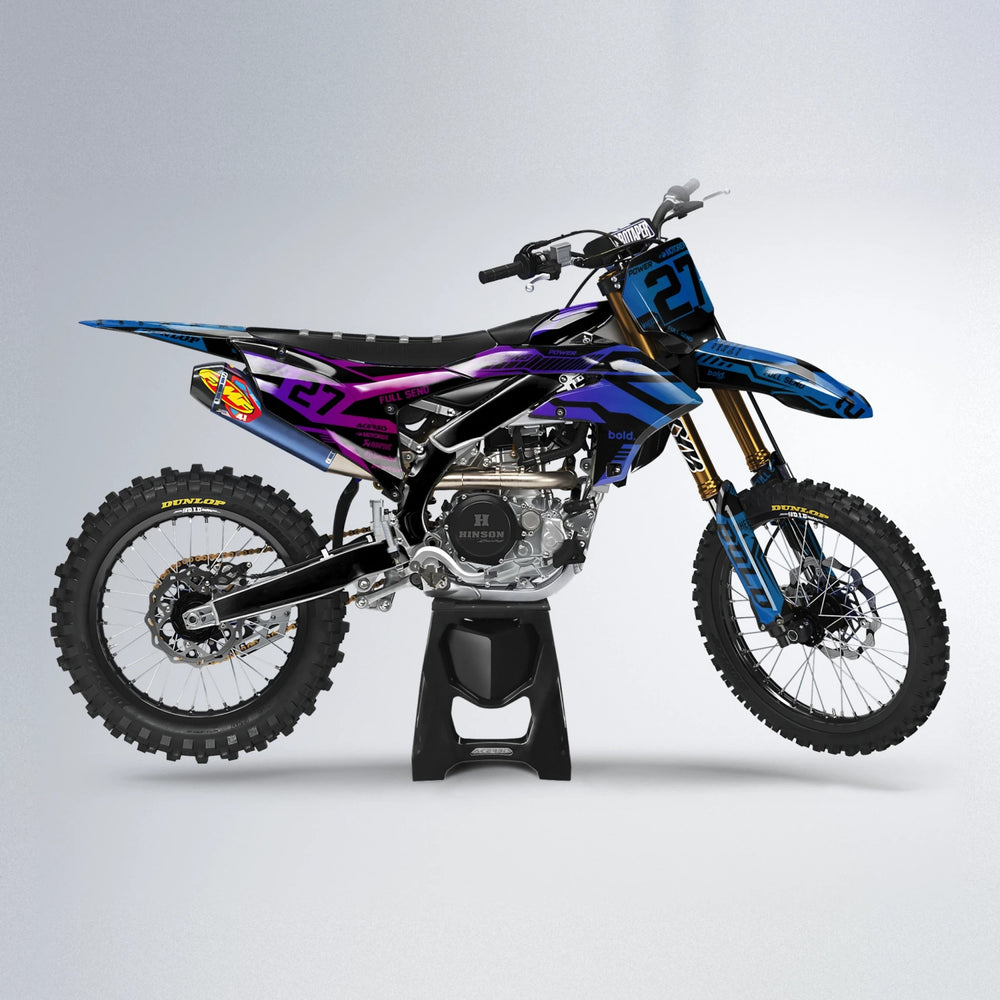 STEALTH Yamaha YZF MX motocross graphics kit in Blue Purple Fade