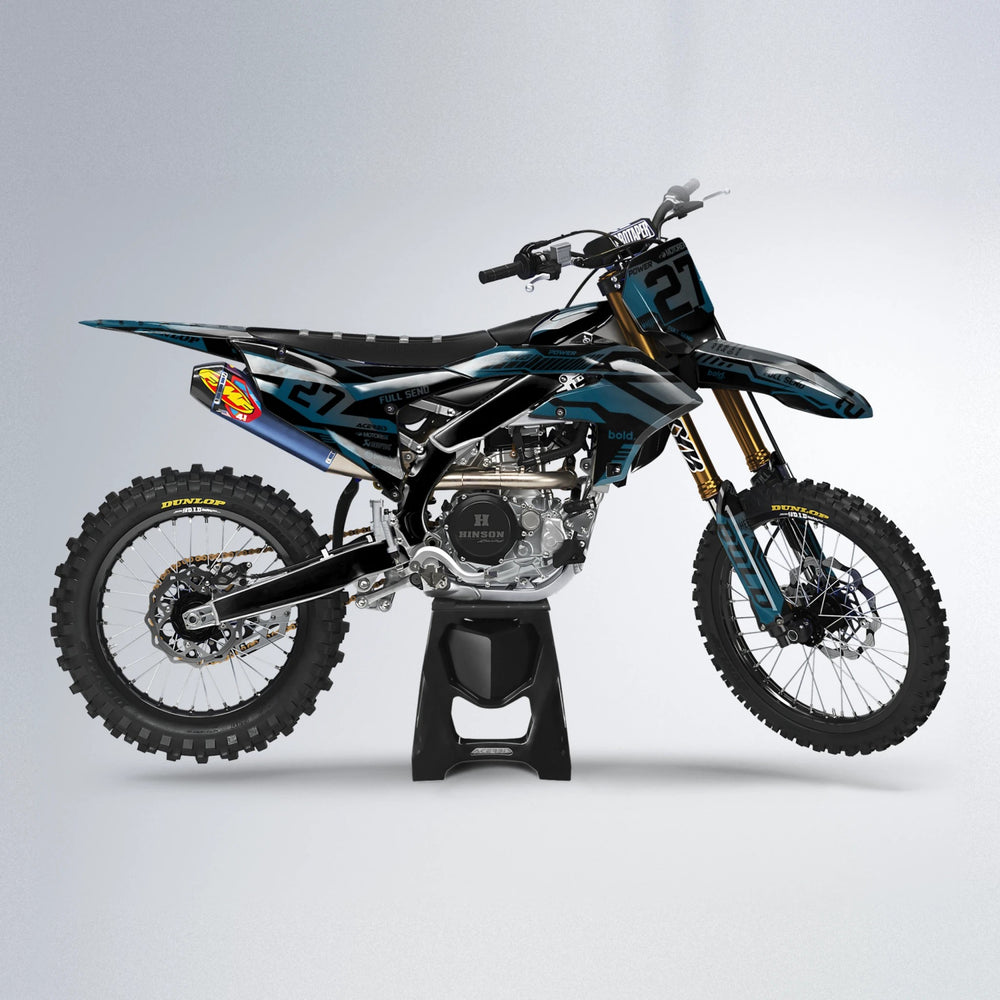 STEALTH Yamaha YZF MX motocross graphics kit in Light Blue & White