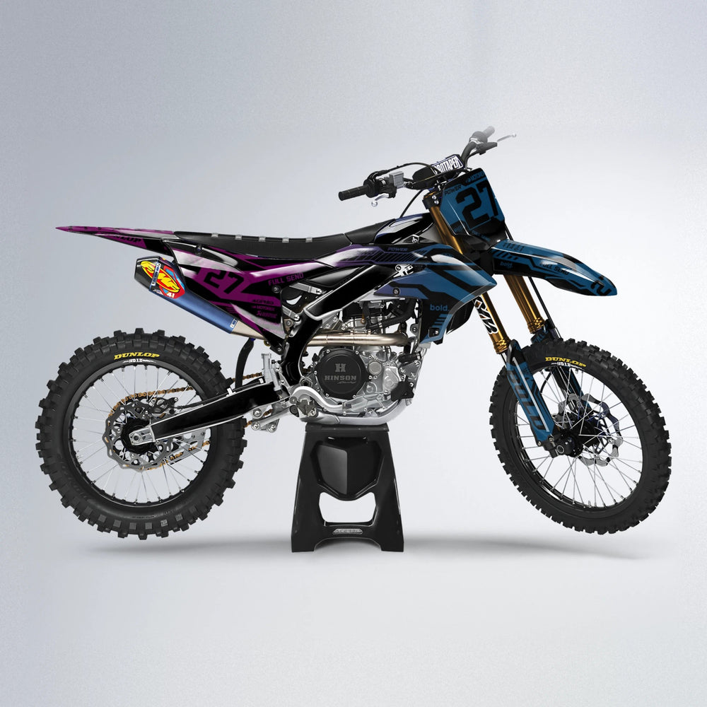 STEALTH Yamaha YZF MX motocross graphics kit in Pink & Light Blue