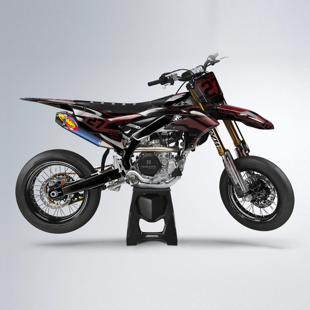 STEALTH Yamaha YZF SM supermoto graphics kit in Black & Red