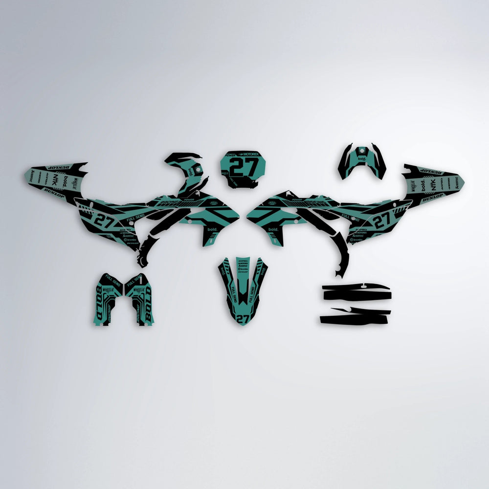 STEALTH Yamaha YZF SM graphics kit parts layout in Mint