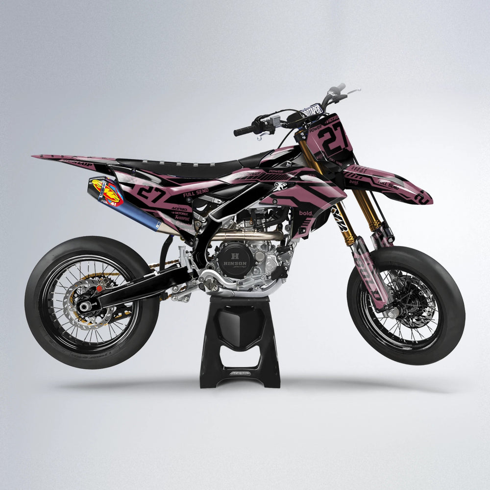 STEALTH Yamaha YZF SM supermoto graphics kit in Sakura Pink
