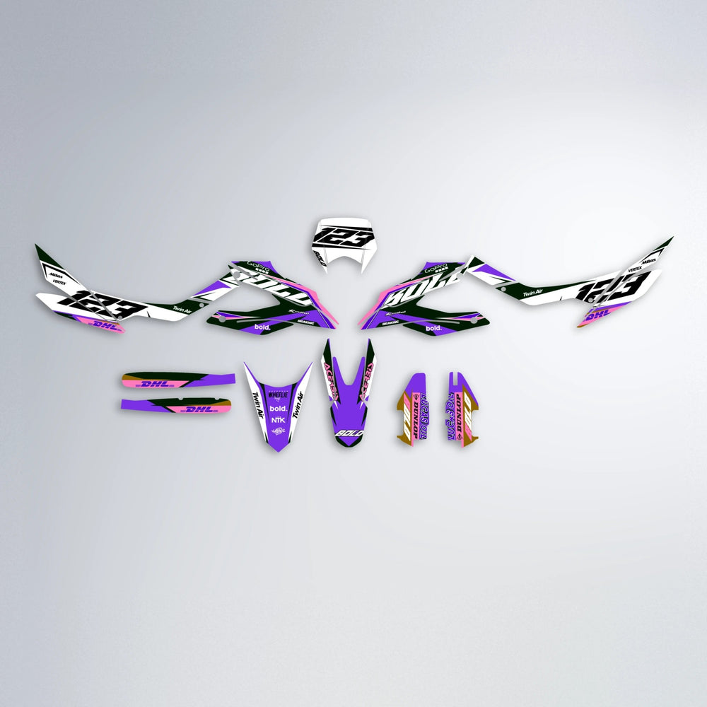 STENMARK Aprilia SX 125 graphics kit parts layout in Purple