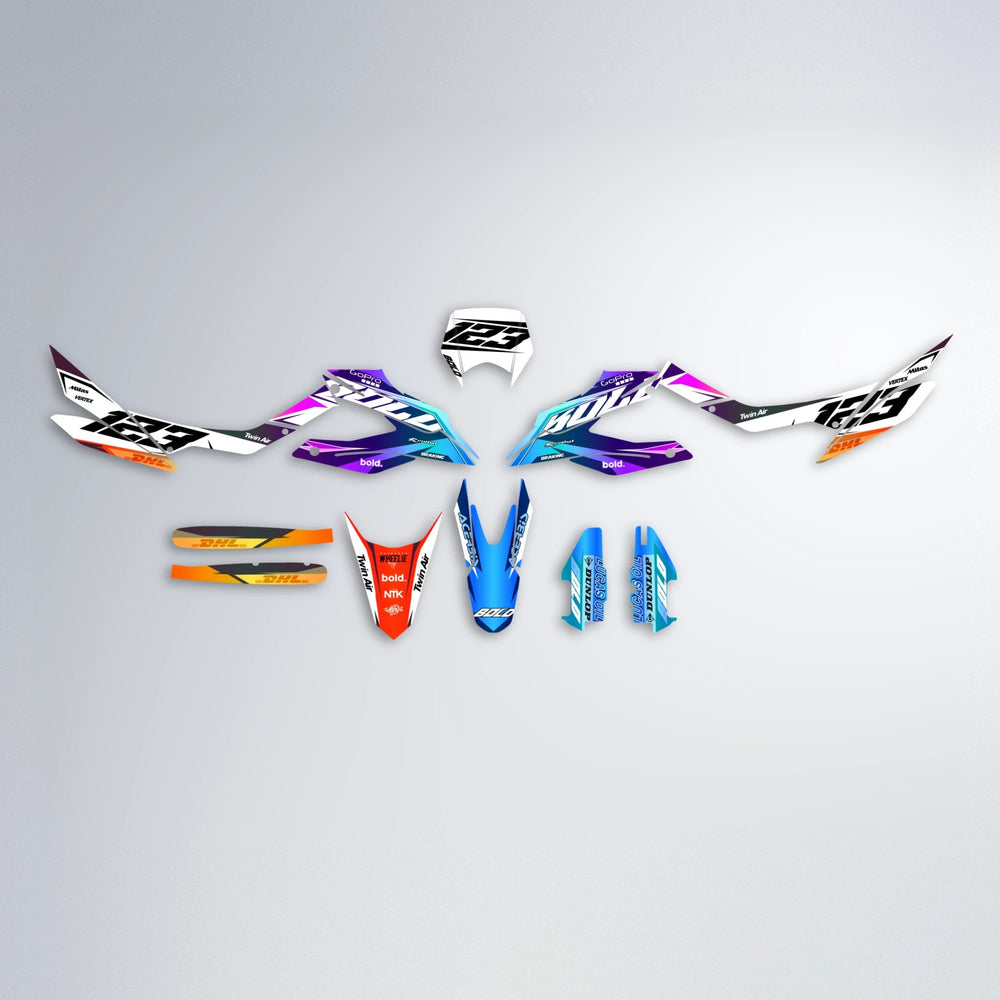 STENMARK Aprilia SX 125 graphics kit parts layout in Sunset Fade