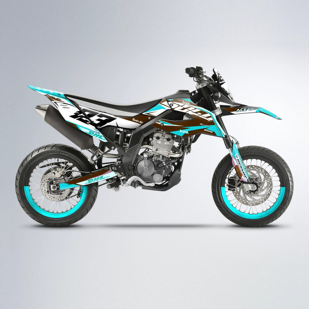 STENMARK Aprilia SX 125 supermoto graphics kit in Teal