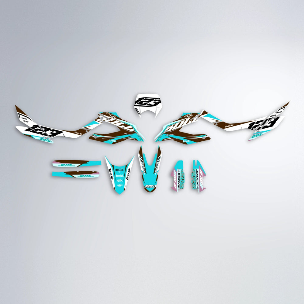 STENMARK Aprilia SX 125 graphics kit parts layout in Teal