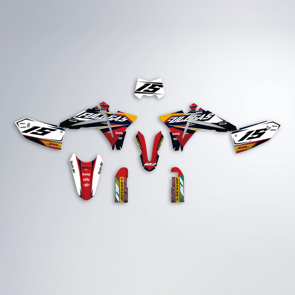 STENMARK Fantic graphics kit parts layout in Black & Red