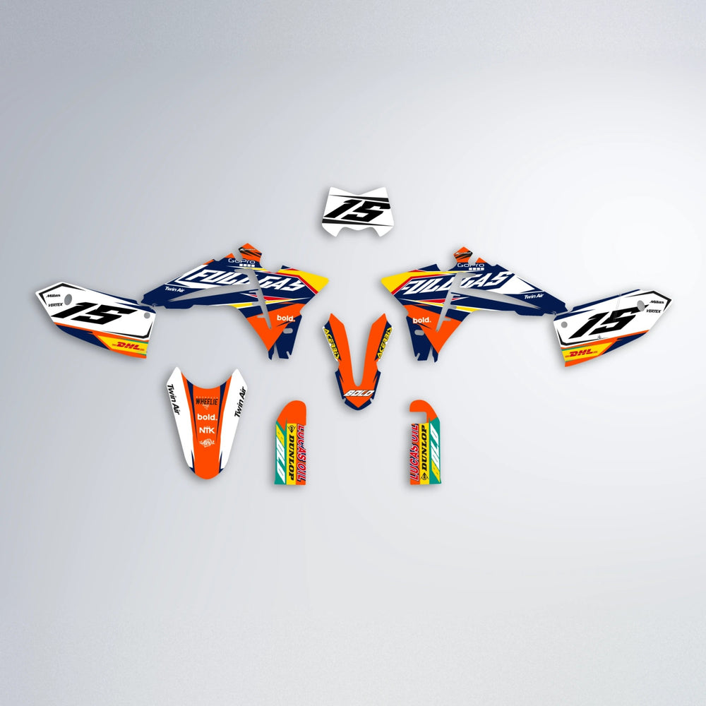 STENMARK Fantic graphics kit parts layout in Orange