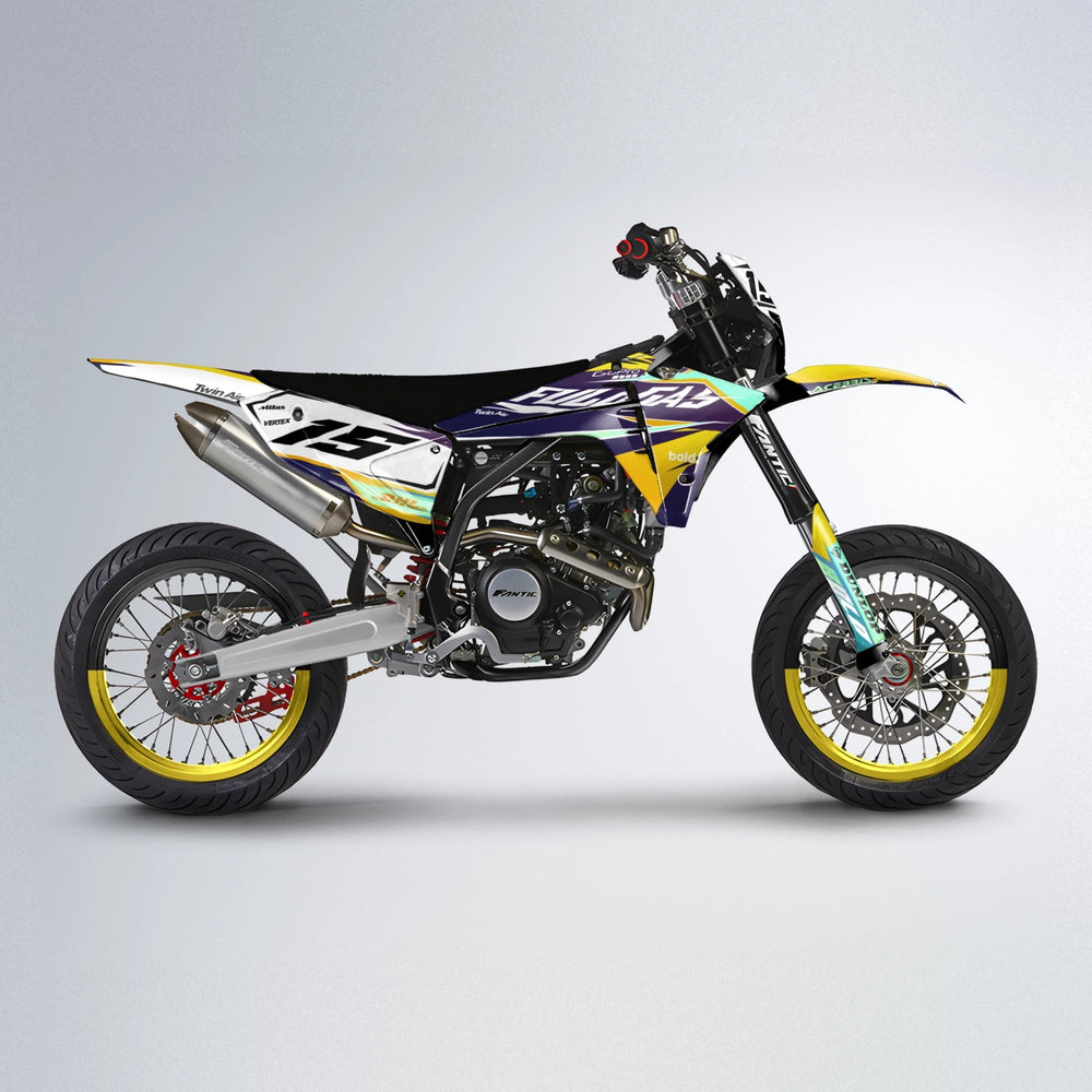 STENMARK Fantic supermoto graphics kit in Orange & Yellow