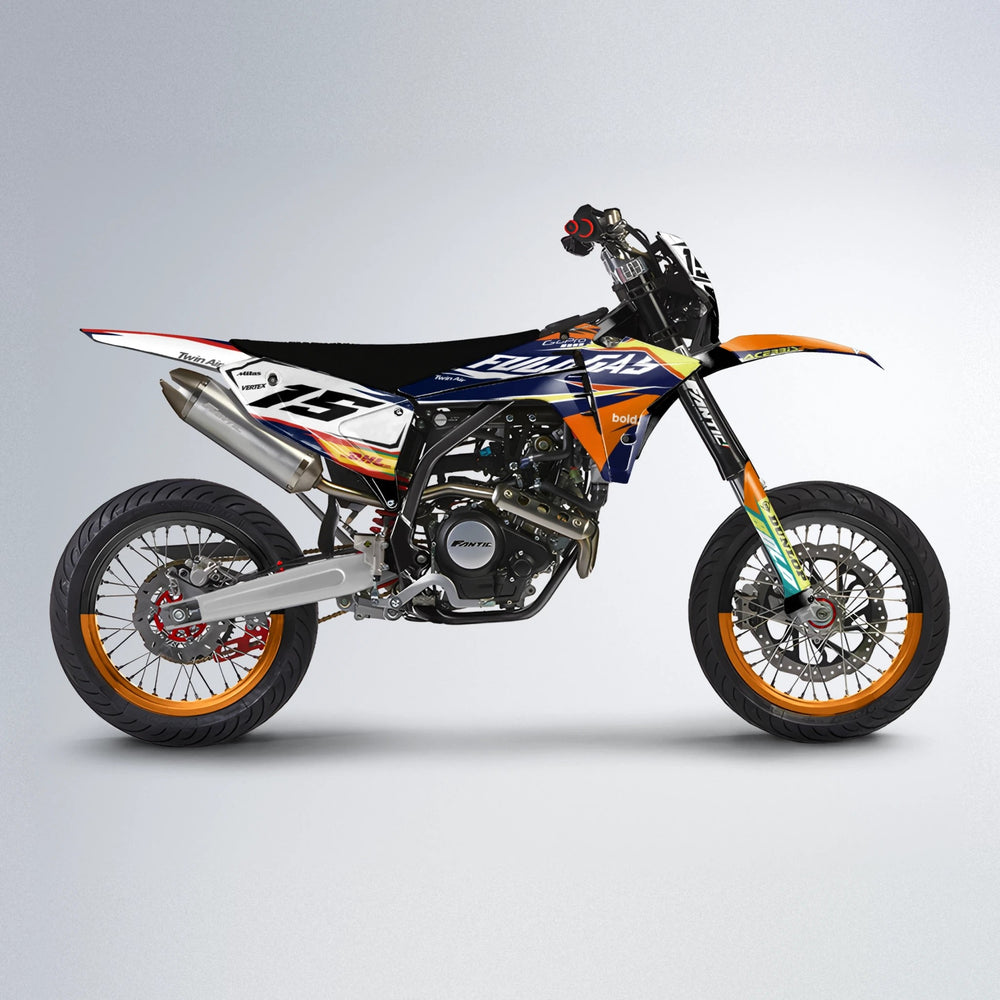 STENMARK Fantic supermoto graphics kit in Red & Orange