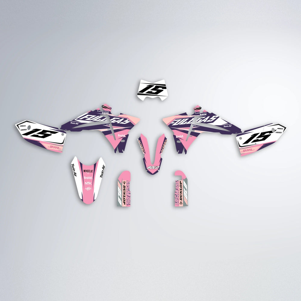 STENMARK Fantic graphics kit parts layout in Sakura Pink