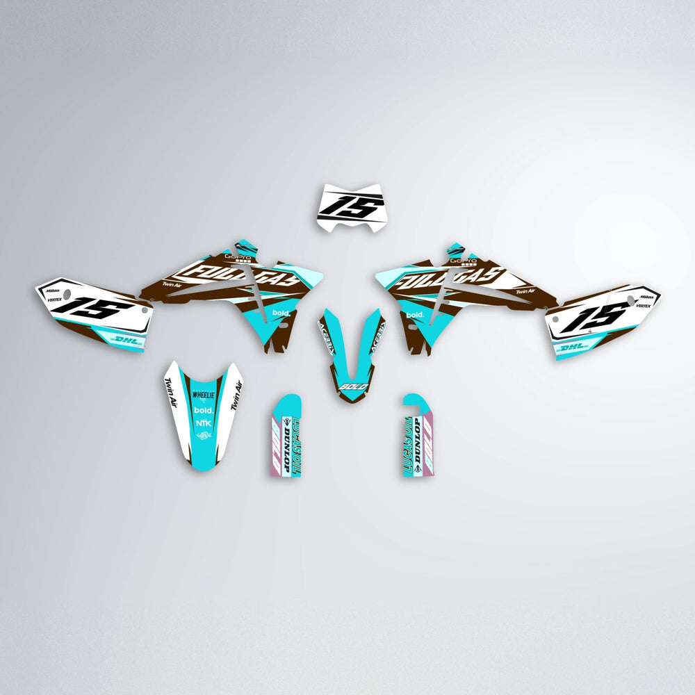 STENMARK Fantic graphics kit parts layout in Teal