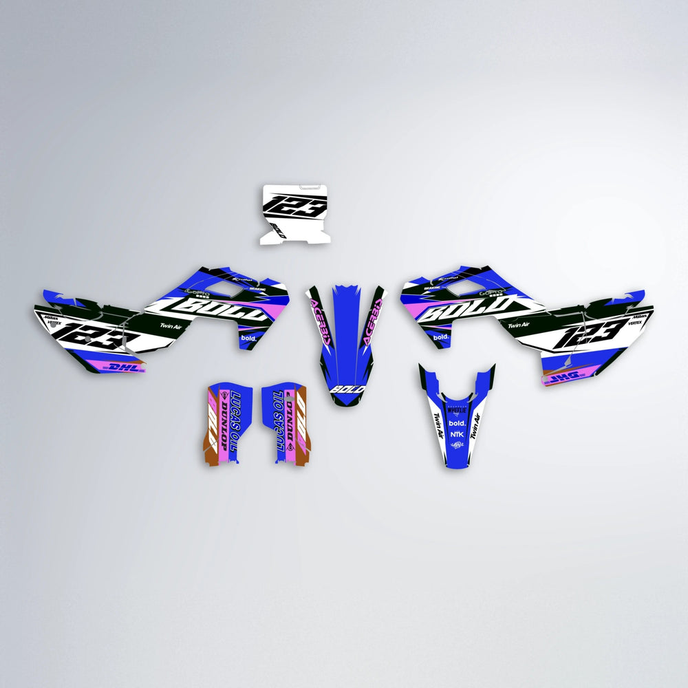 STENMARK Husqvarna FE/TE graphics kit parts layout in Blue