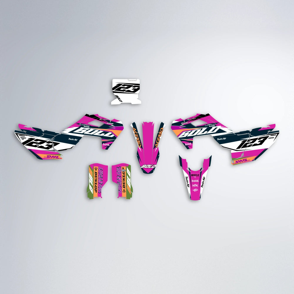 STENMARK Husqvarna FE/TE graphics kit parts layout in Pink