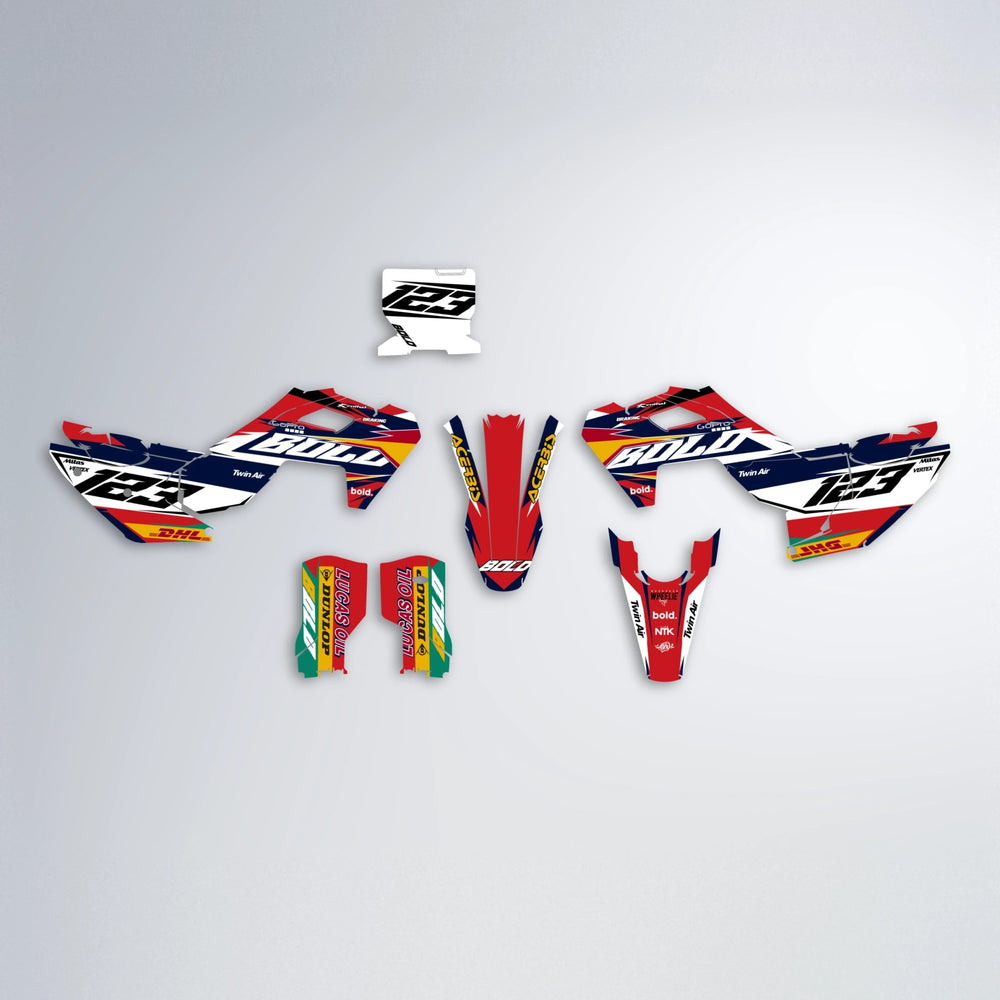 STENMARK Husqvarna FE/TE graphics kit parts layout in Red
