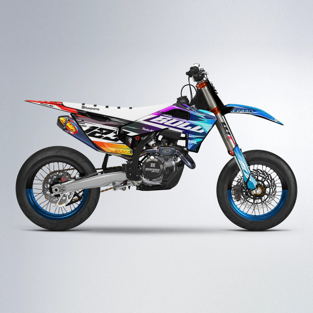 STENMARK Husqvarna FE/TE supermoto graphics kit in Sunset Fade