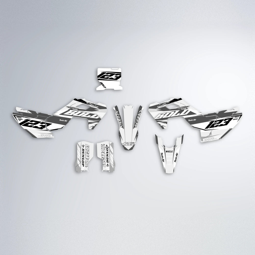 STENMARK Husqvarna FE/TE graphics kit parts layout in White