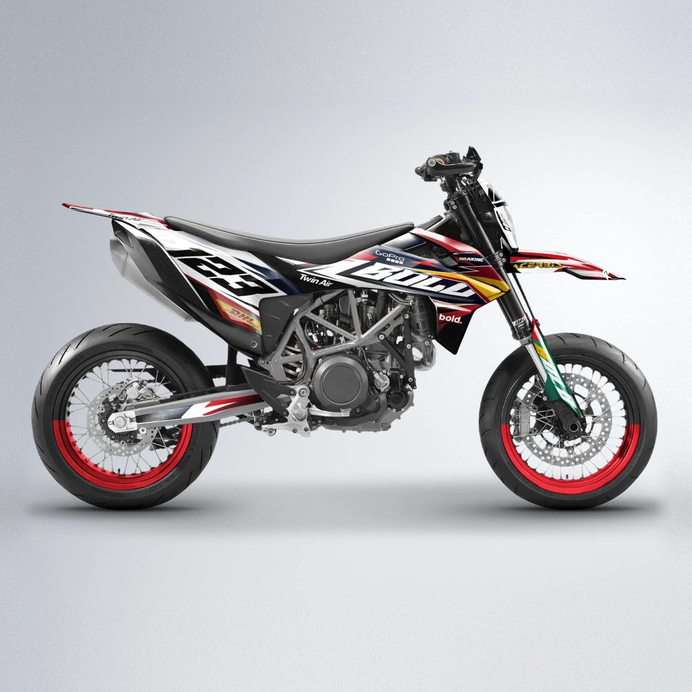 STENMARK KTM SMC 690 supermoto graphics kit in Black & Red