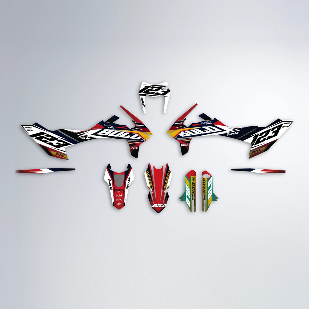 STENMARK KTM SMC 690 graphics kit parts layout in Black & Red