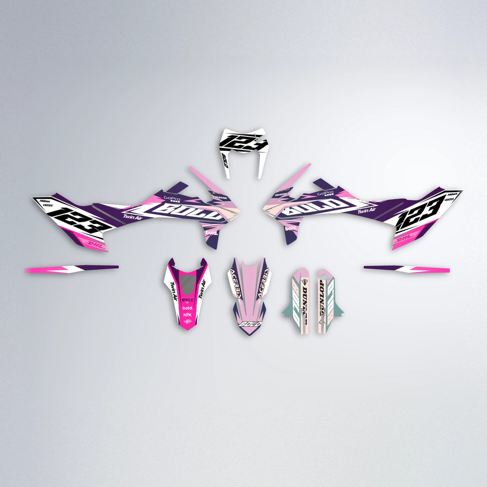 STENMARK KTM SMC 690 graphics kit parts layout in Flamingo