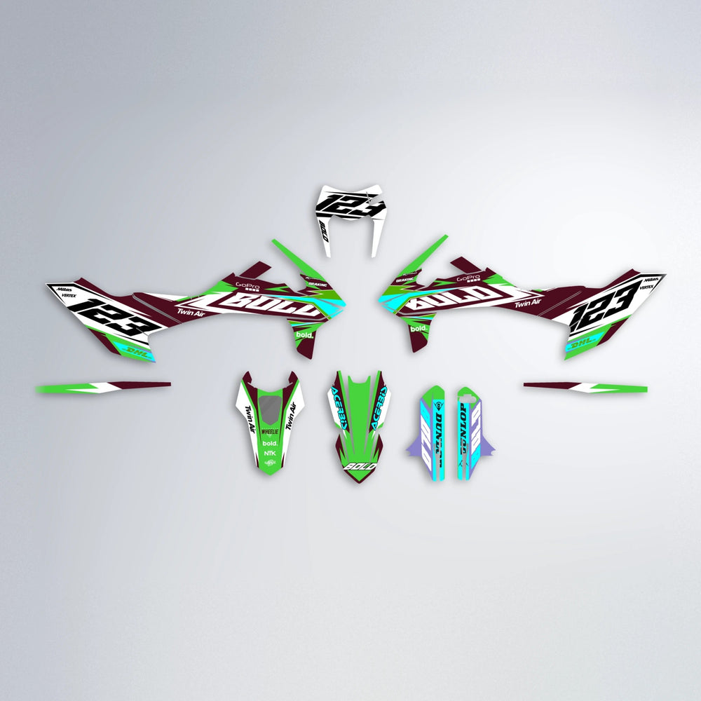 STENMARK KTM SMC 690 graphics kit parts layout in Green