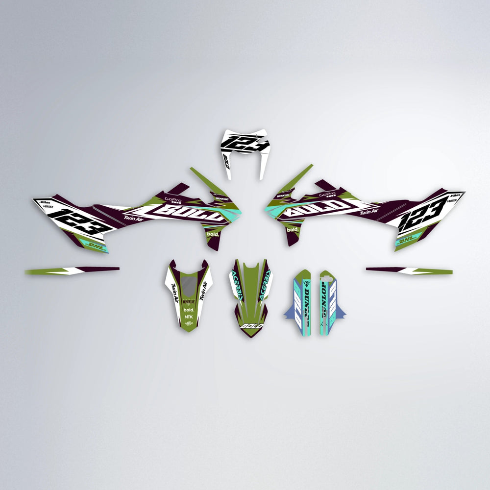 STENMARK KTM SMC 690 graphics kit parts layout in Olive