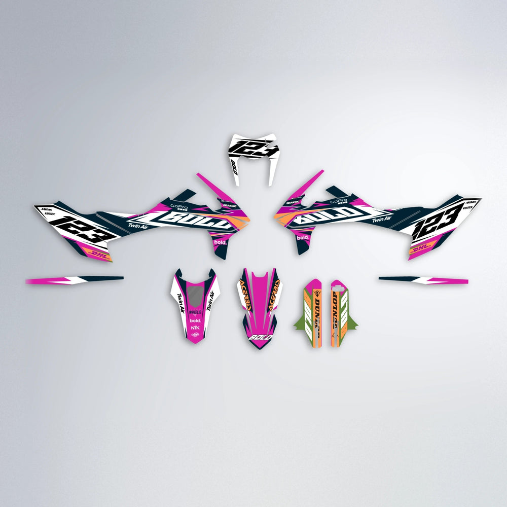 STENMARK KTM SMC 690 graphics kit parts layout in Pink