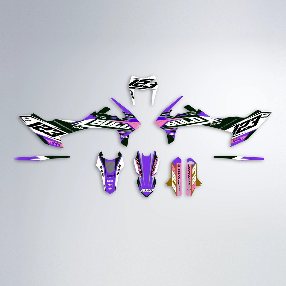 STENMARK KTM SMC 690 graphics kit parts layout in Purple