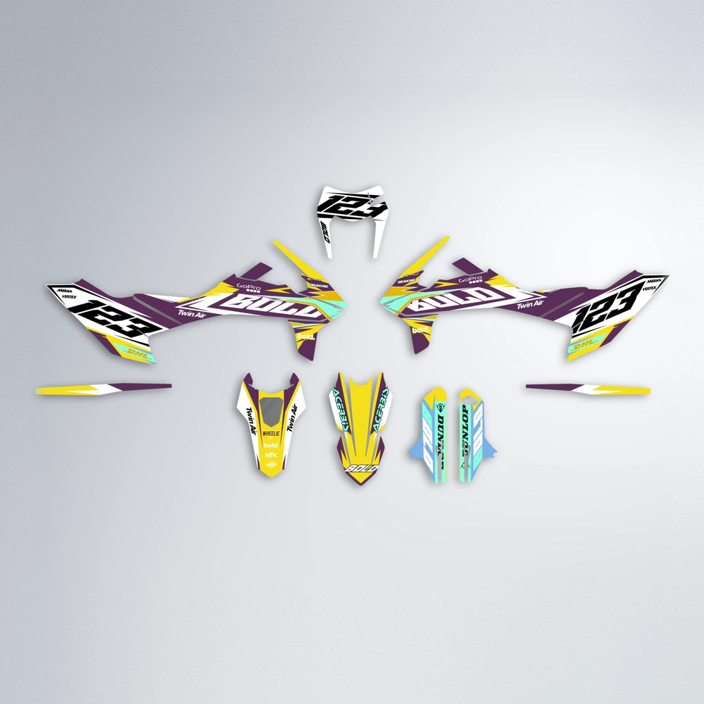 STENMARK KTM SMC 690 graphics kit parts layout in Yellow