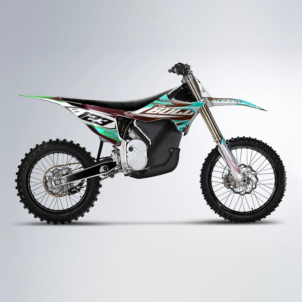 STENMARK Stark Varg MX motocross graphics kit in Cyan & Green