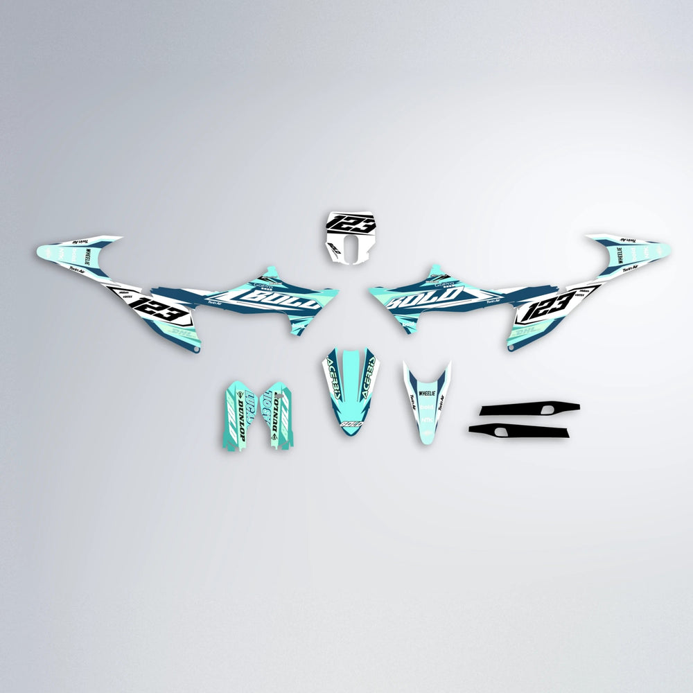 STENMARK Stark Varg MX graphics kit parts layout in Mint