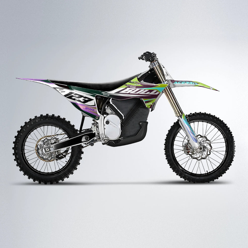 STENMARK Stark Varg MX motocross graphics kit in Purple & Yellow